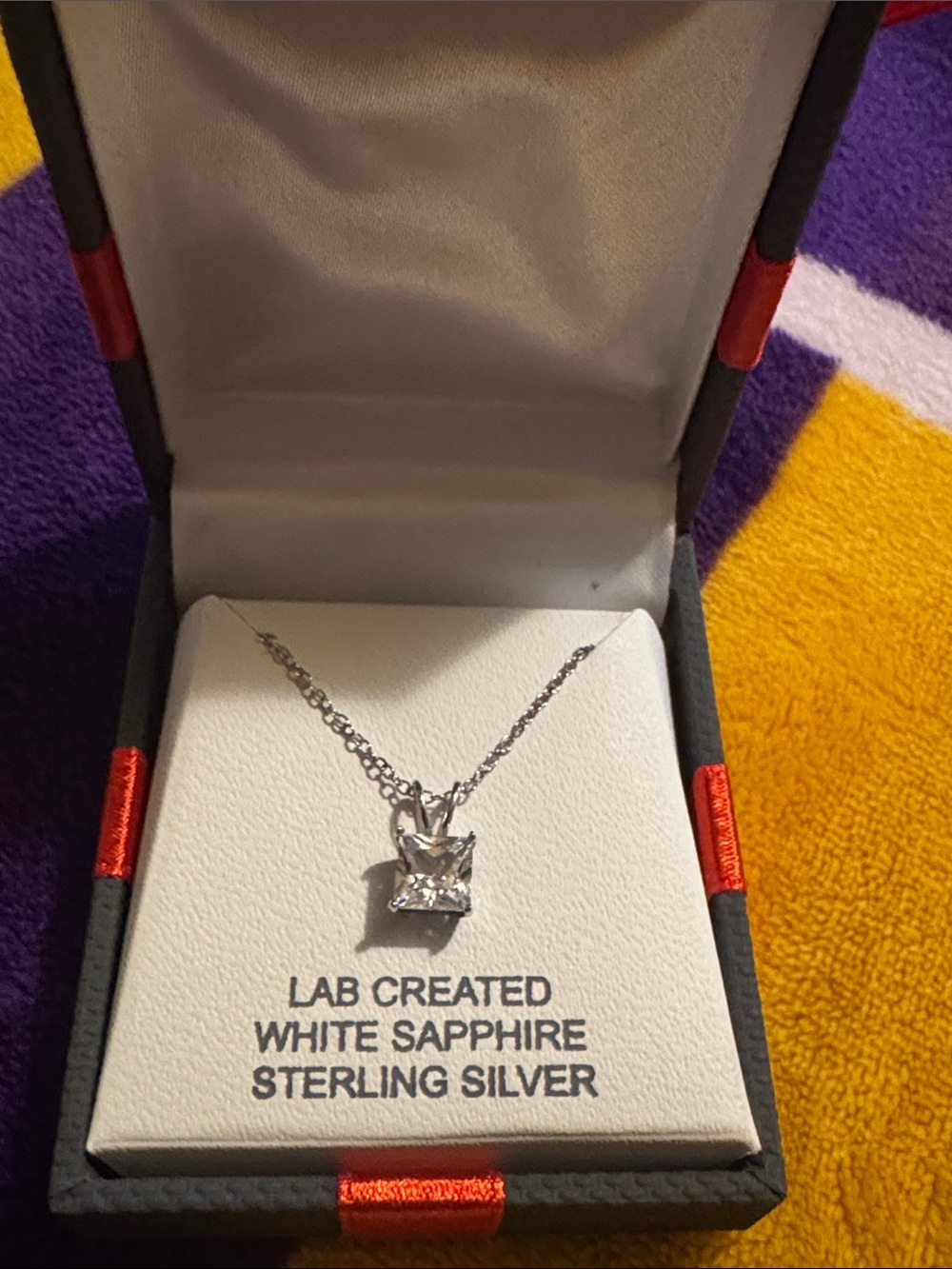 Sterling Silver Lab-Created White Sapphire Pendant Necklace